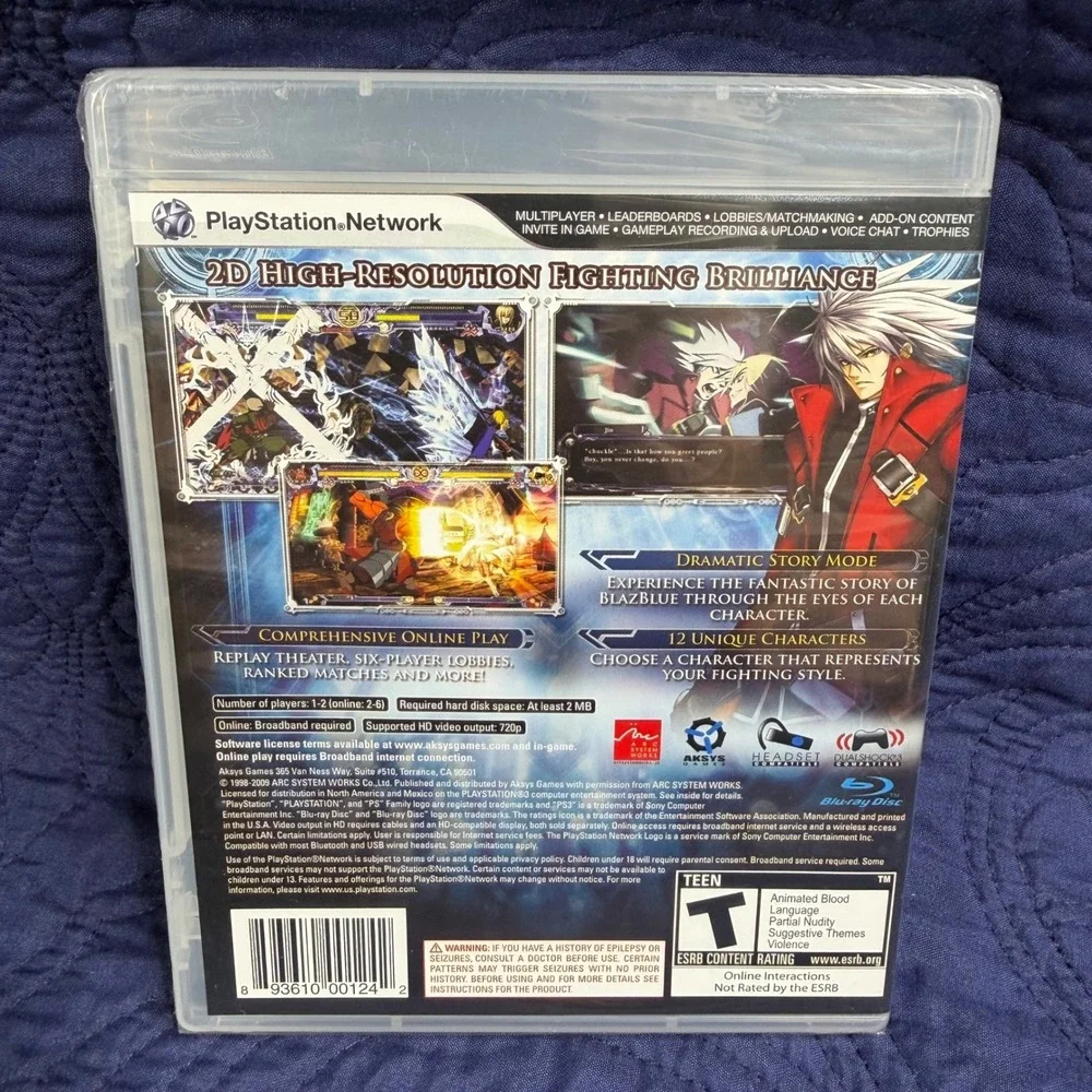 BlazBlue Calamity‎ Trigger Sony PlayStation 3 PS3 Fighting Game Aksys Games 2009